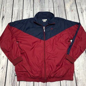 Vtg Y2K Nike Windbreaker Full Zip Blue Maroon Jacket Mens Size XL Gray Tag
